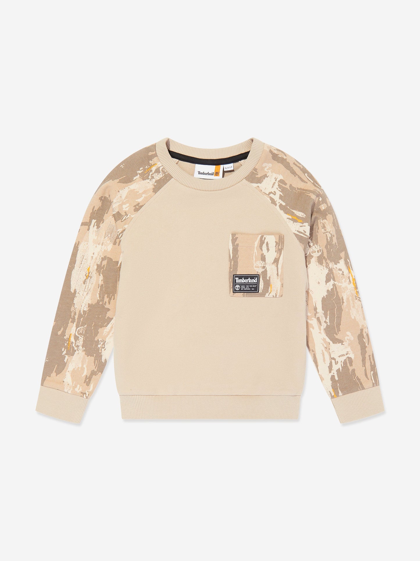 Timberland 男童米色花纹袖运动衫