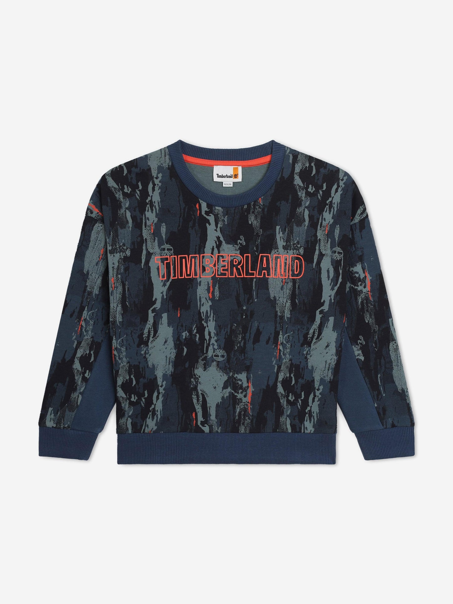 Timberland 男童蓝色图案徽标运动衫
