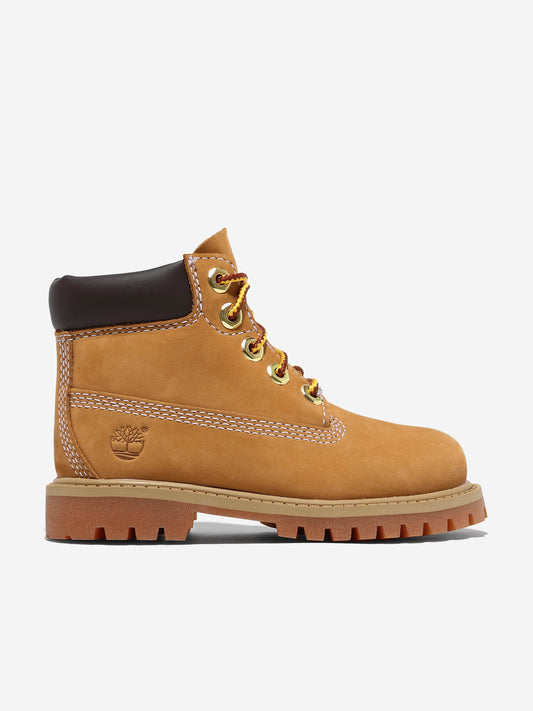 Timberland 儿童 6 英寸系带防水靴（米色）