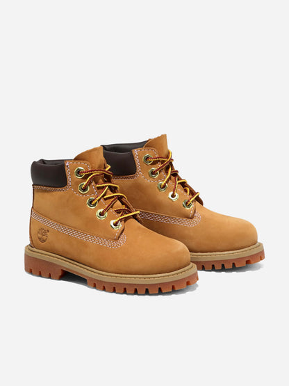 Timberland 儿童 6 英寸系带防水靴（米色）
