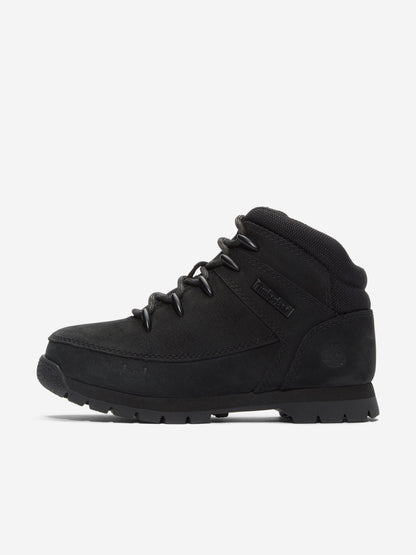 Timberland 男童中帮系带靴（黑色）