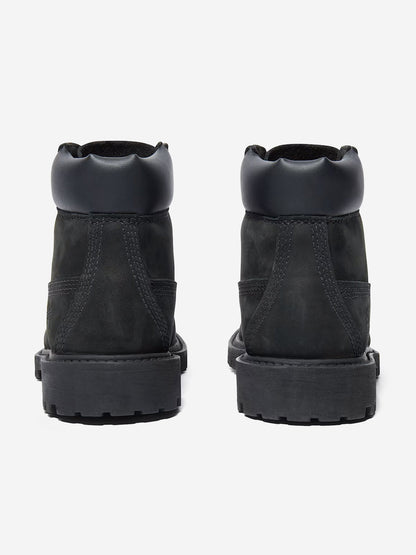 Kids Premium 6 Inch Lace Up Waterproof Boots in Black
