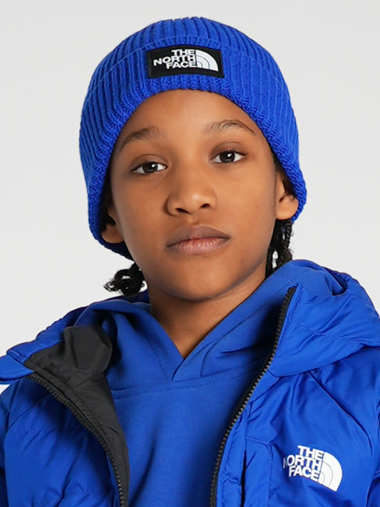 The North Face 儿童 TNF Box Logo 翻边 Benaie（蓝色）