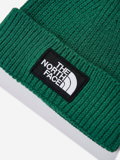The North Face 儿童 TNF Box Logo 翻边无檐小帽（绿色）