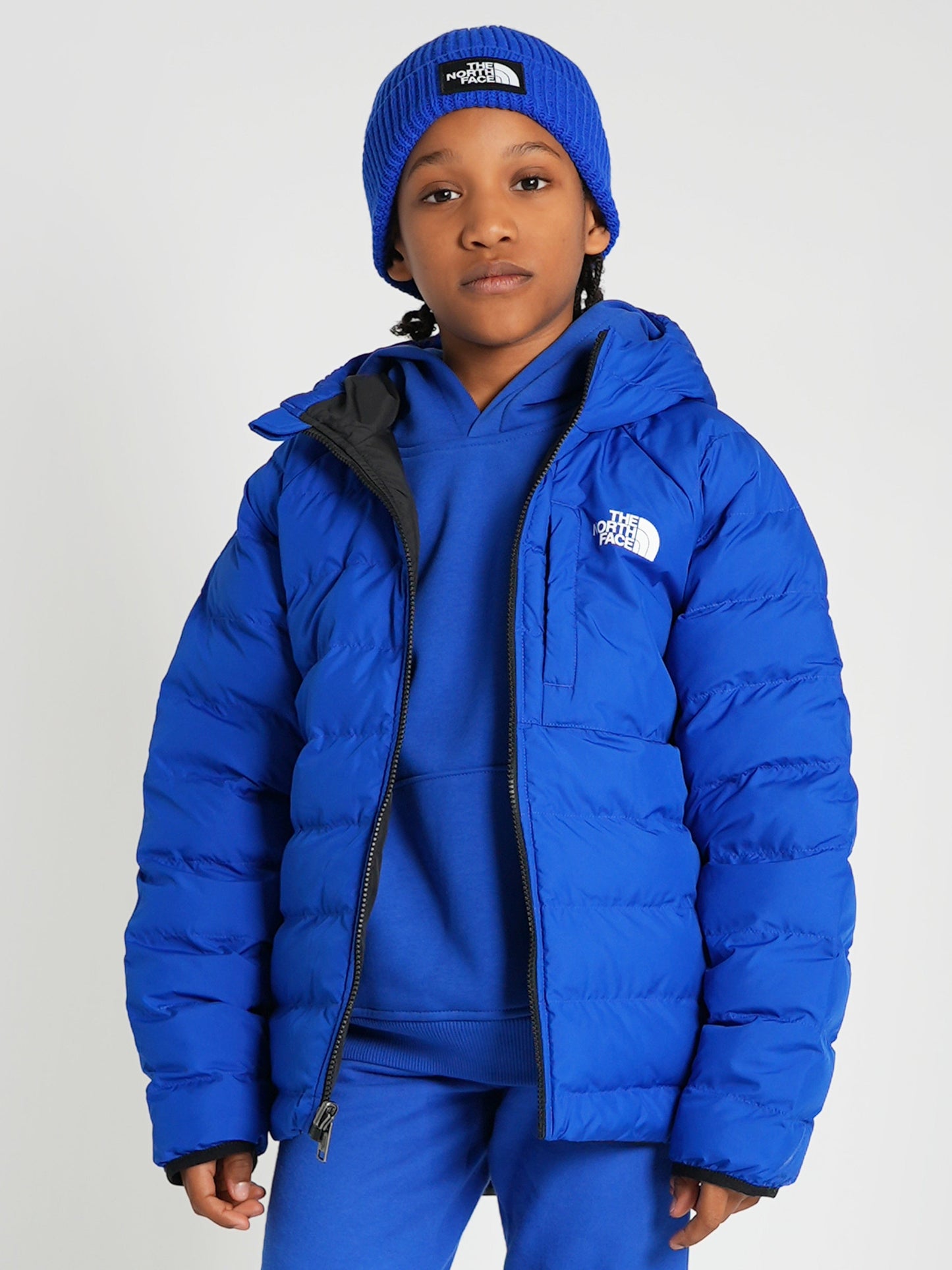 The North Face 男童双面 Perrito 连帽夹克（蓝色）