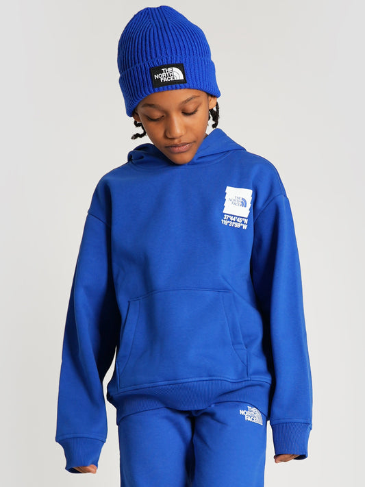 The North Face 男童蓝色 Coordinates 图案超大连帽衫