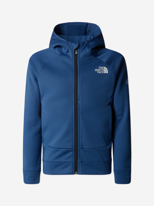 The North Face 男童蓝色 Mountain Athletics 全拉链连帽衫