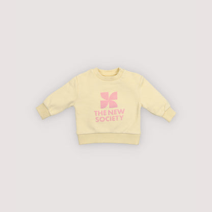 婴儿黄色Logo棉卫衣