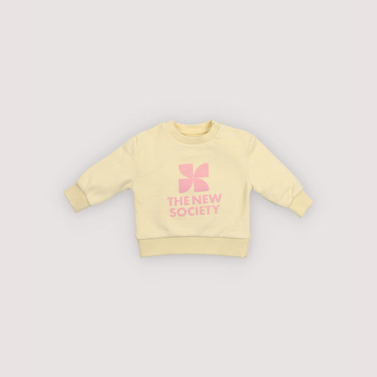 婴儿黄色Logo棉卫衣