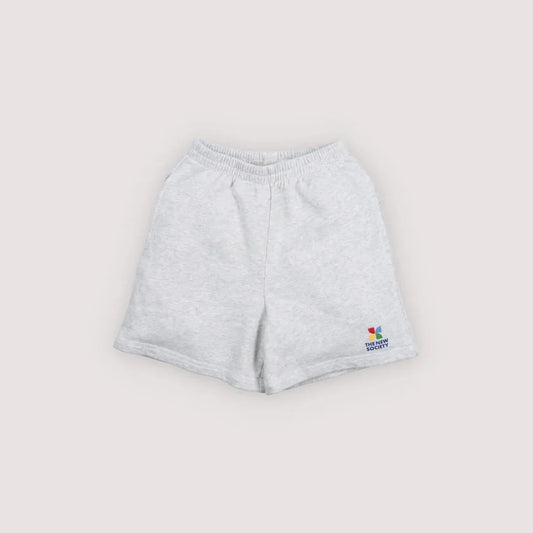 儿童浅灰色Logo棉短裤