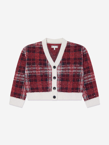 Tommy Hilfiger 女童红色格纹开衫
