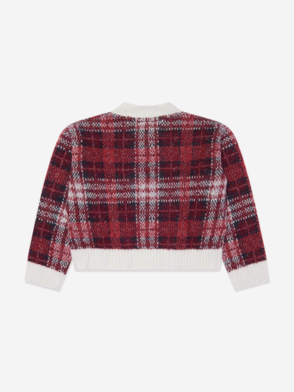 Tommy Hilfiger 女童红色格纹开衫