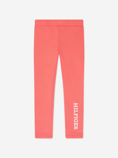 Tommy Hilfiger 女童 Monotype 紧身裤（桃色）