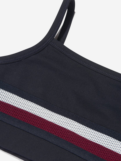 Tommy Hilfiger 女童全球条纹运动上衣（海军蓝）