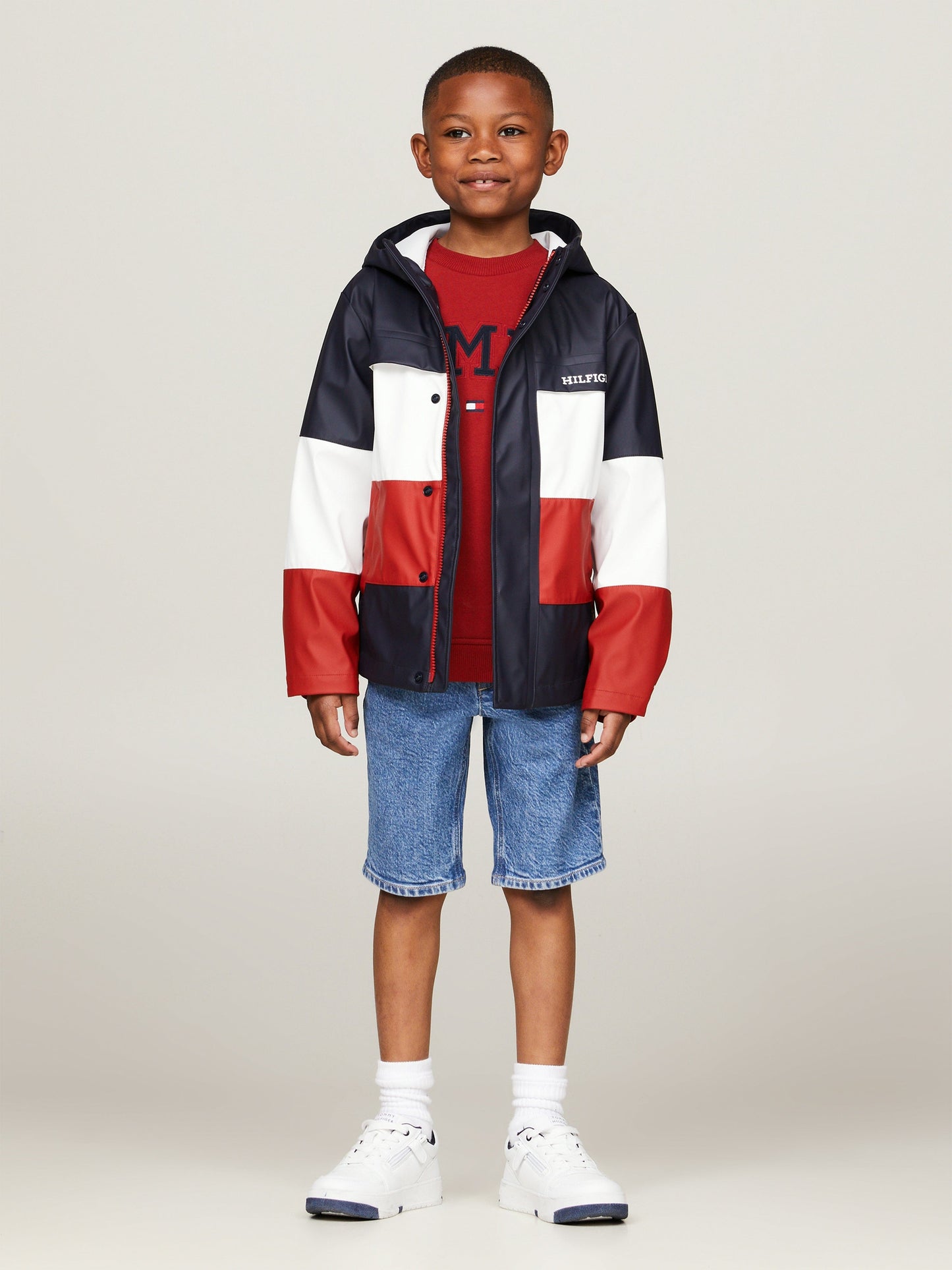 Tommy Hilfiger 儿童拼色风衣 多色