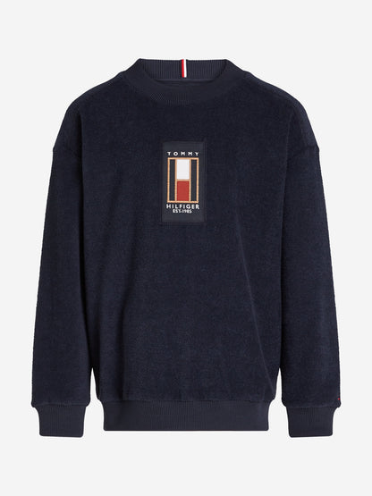 Tommy Hilfiger Boys Flag Boucle Sweatshirt in Navy
