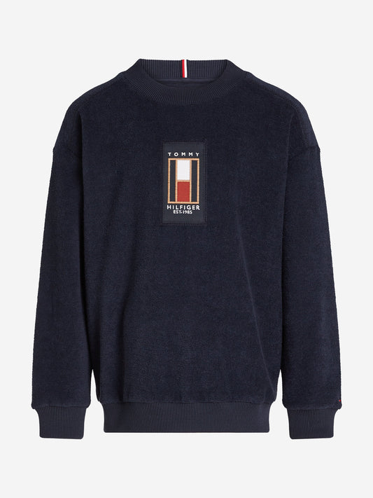 Tommy Hilfiger Boys Flag Boucle Sweatshirt in Navy