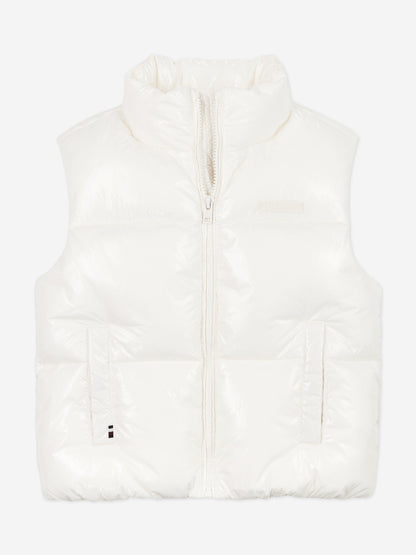 Tommy Hilfiger Girls New York Glossy Puffer Gilet in White