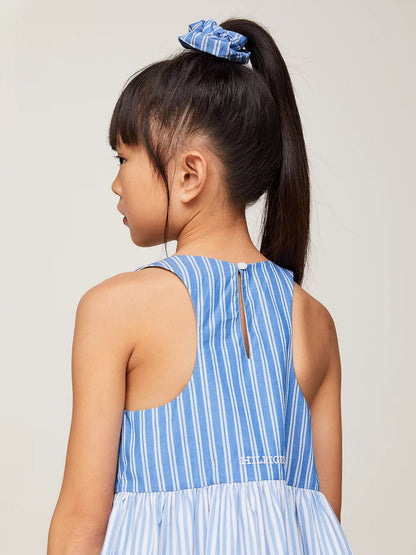 Tommy Hilfiger 女童混合条纹露背连衣裙（蓝色）