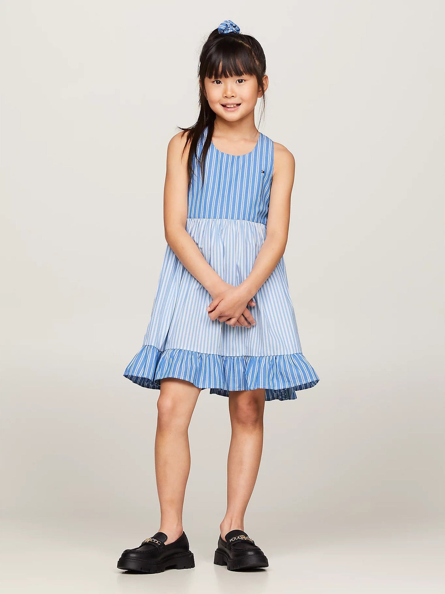 Tommy Hilfiger 女童混合条纹露背连衣裙（蓝色）