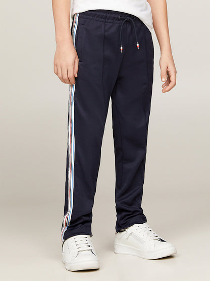 Tommy Hilfiger 儿童条纹带运动裤（海军蓝）