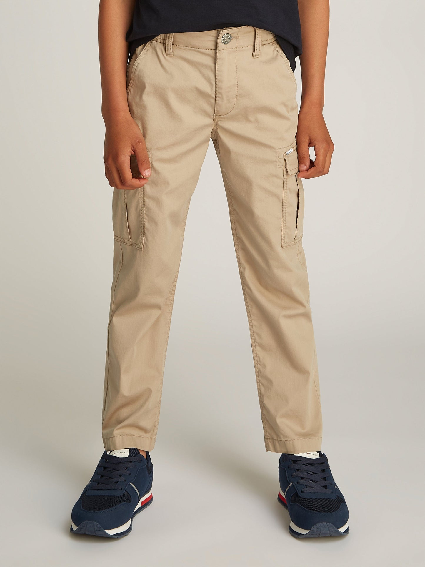 Boys Cargo Trousers in Beige