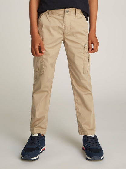 Boys Cargo Trousers in Beige