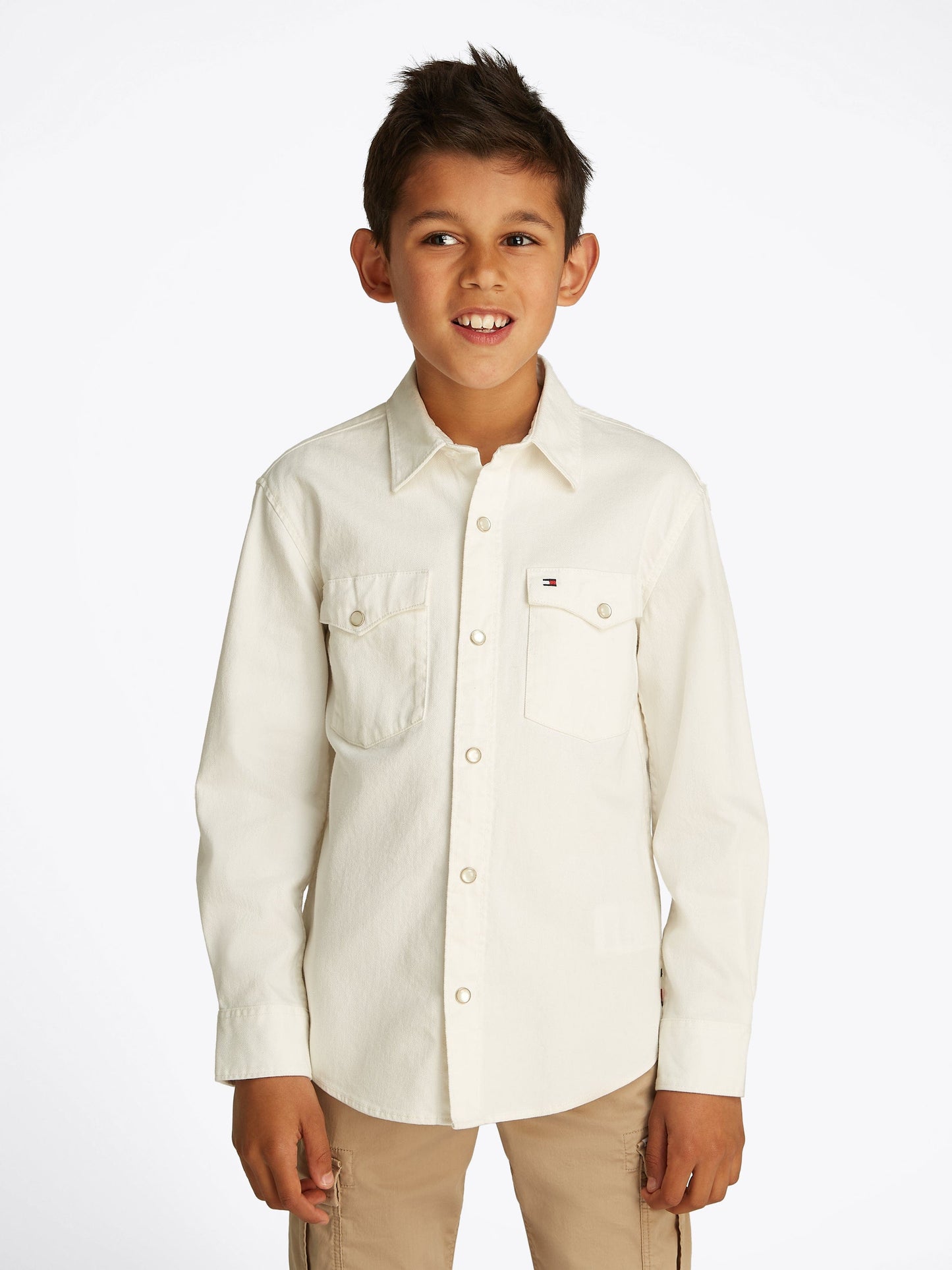 Boys Denim Shirt in White
