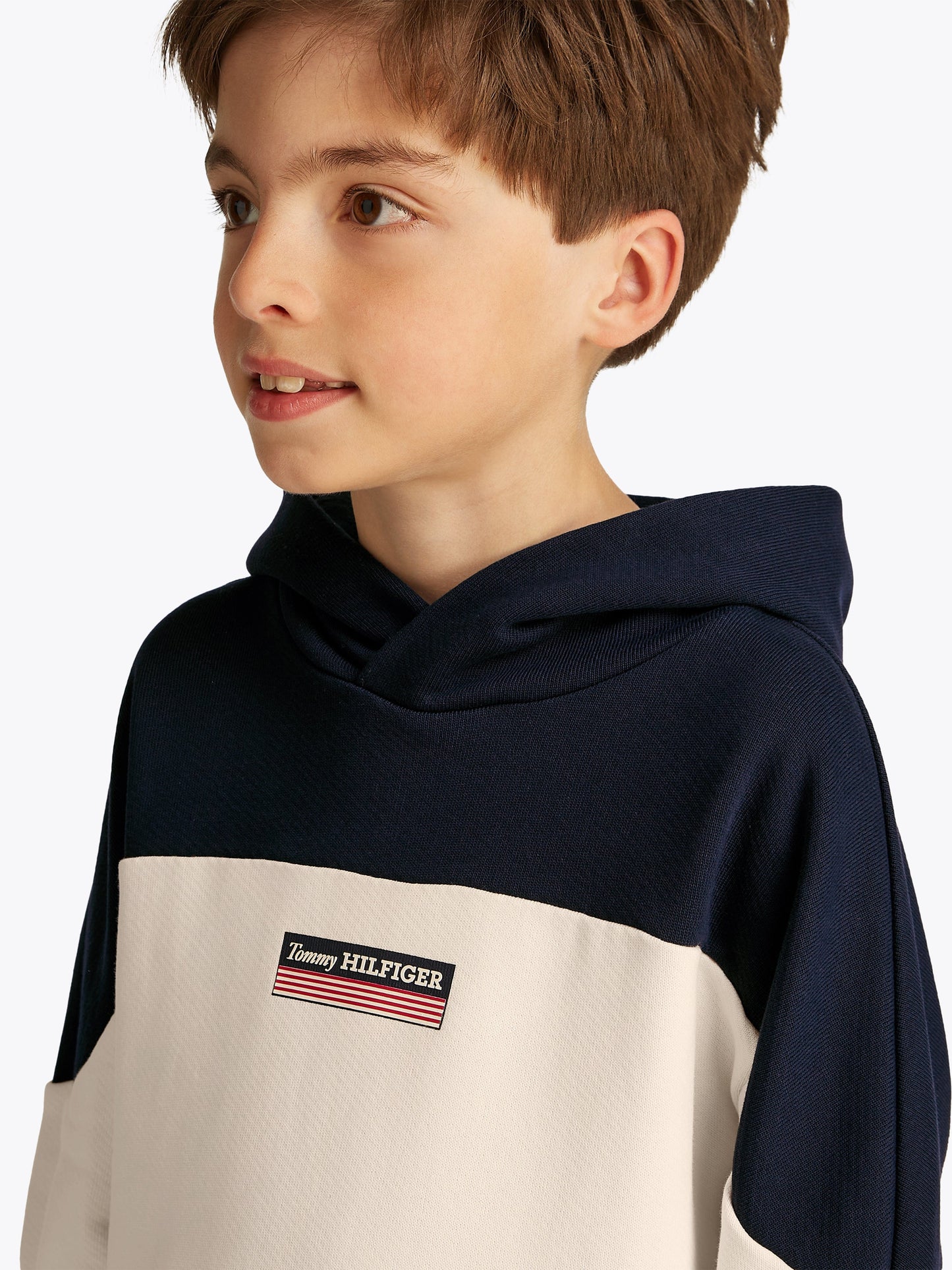 Boys Monotype Striped Hoodie in Multicolour