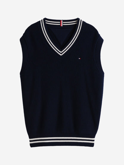 Boys Knitted Sweater Vest in Navy