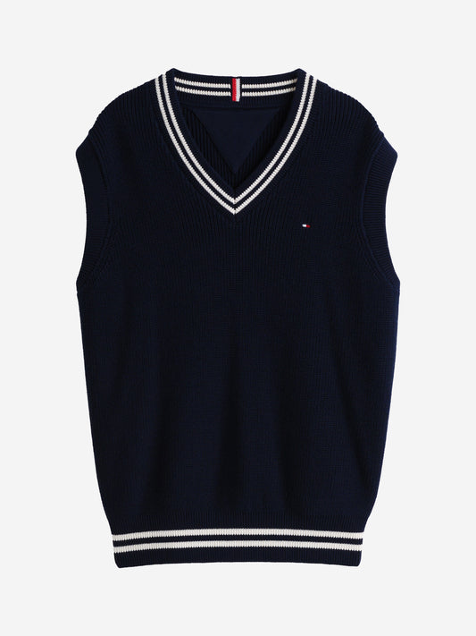 Boys Knitted Sweater Vest in Navy