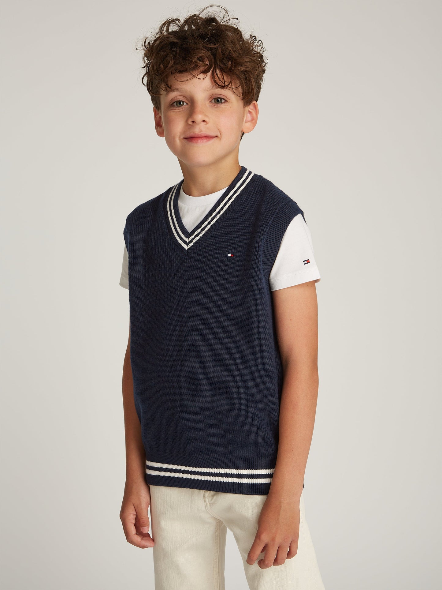 Boys Knitted Sweater Vest in Navy