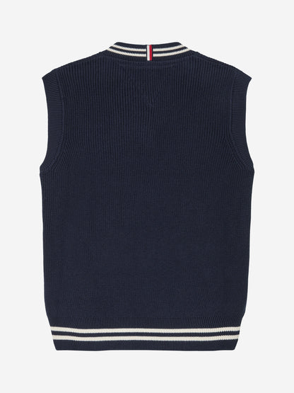 Boys Knitted Sweater Vest in Navy