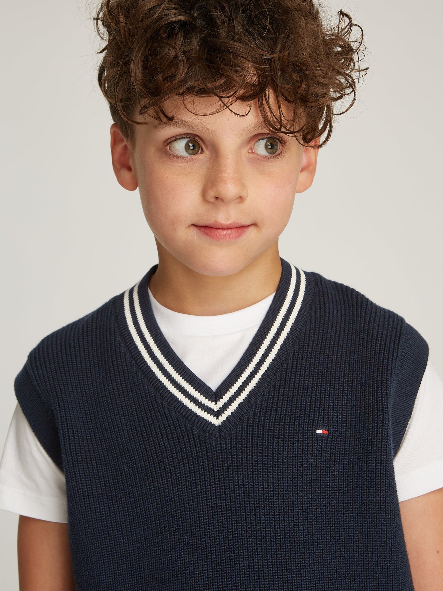 Boys Knitted Sweater Vest in Navy