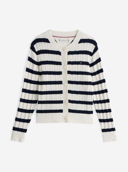 Girls Mini Cable Knit Cardigan in Multicolour