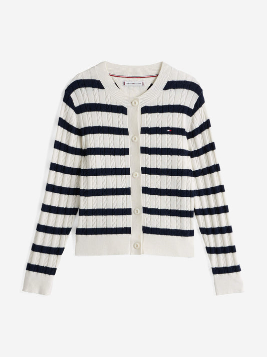 Girls Mini Cable Knit Cardigan in Multicolour