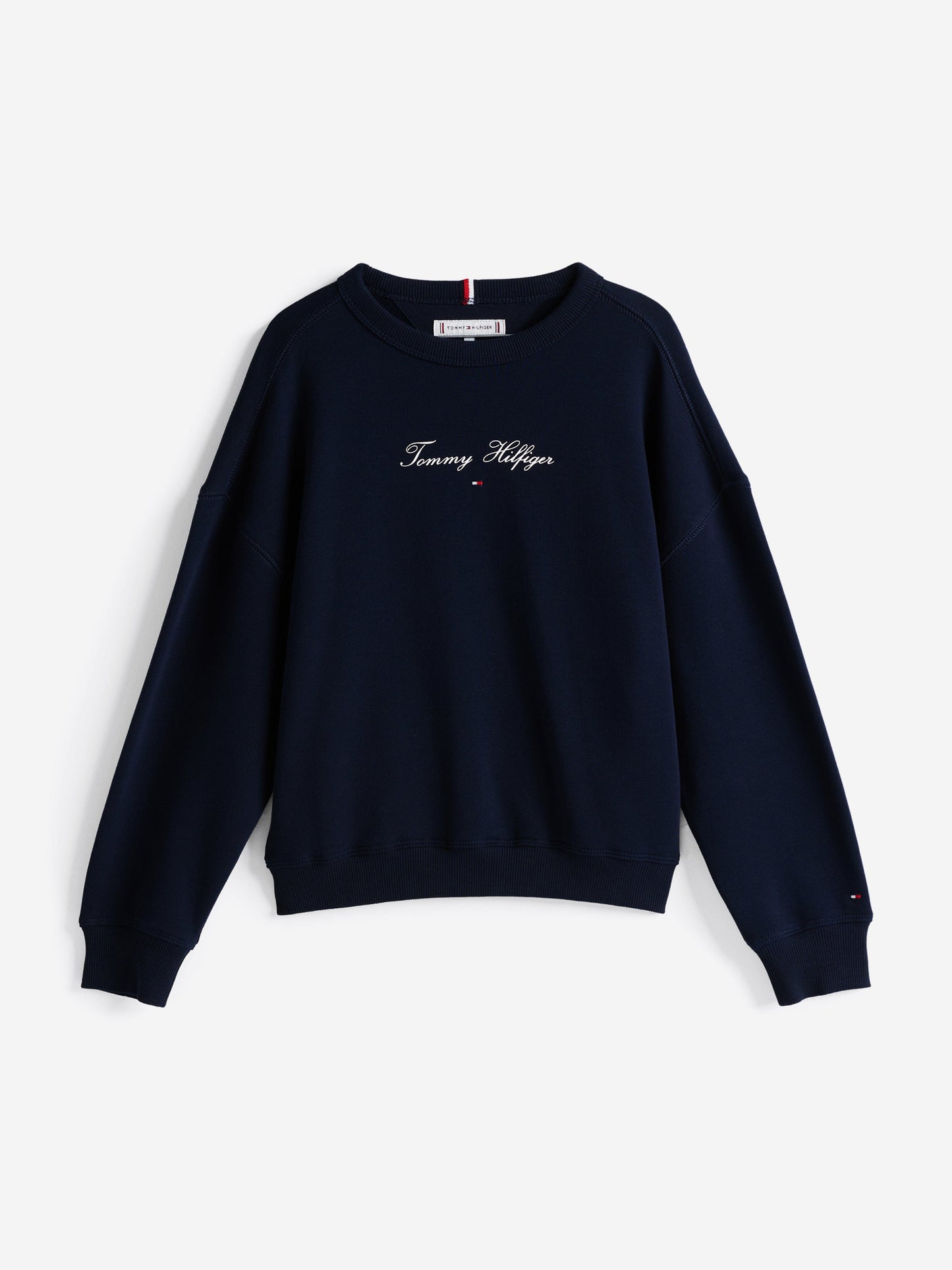 Girls Logo Script Sweatshirt in Navy