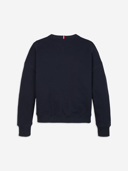 Girls Logo Script Sweatshirt in Navy