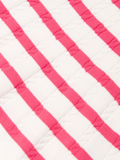 Girls Striped Polo Dress in Pink