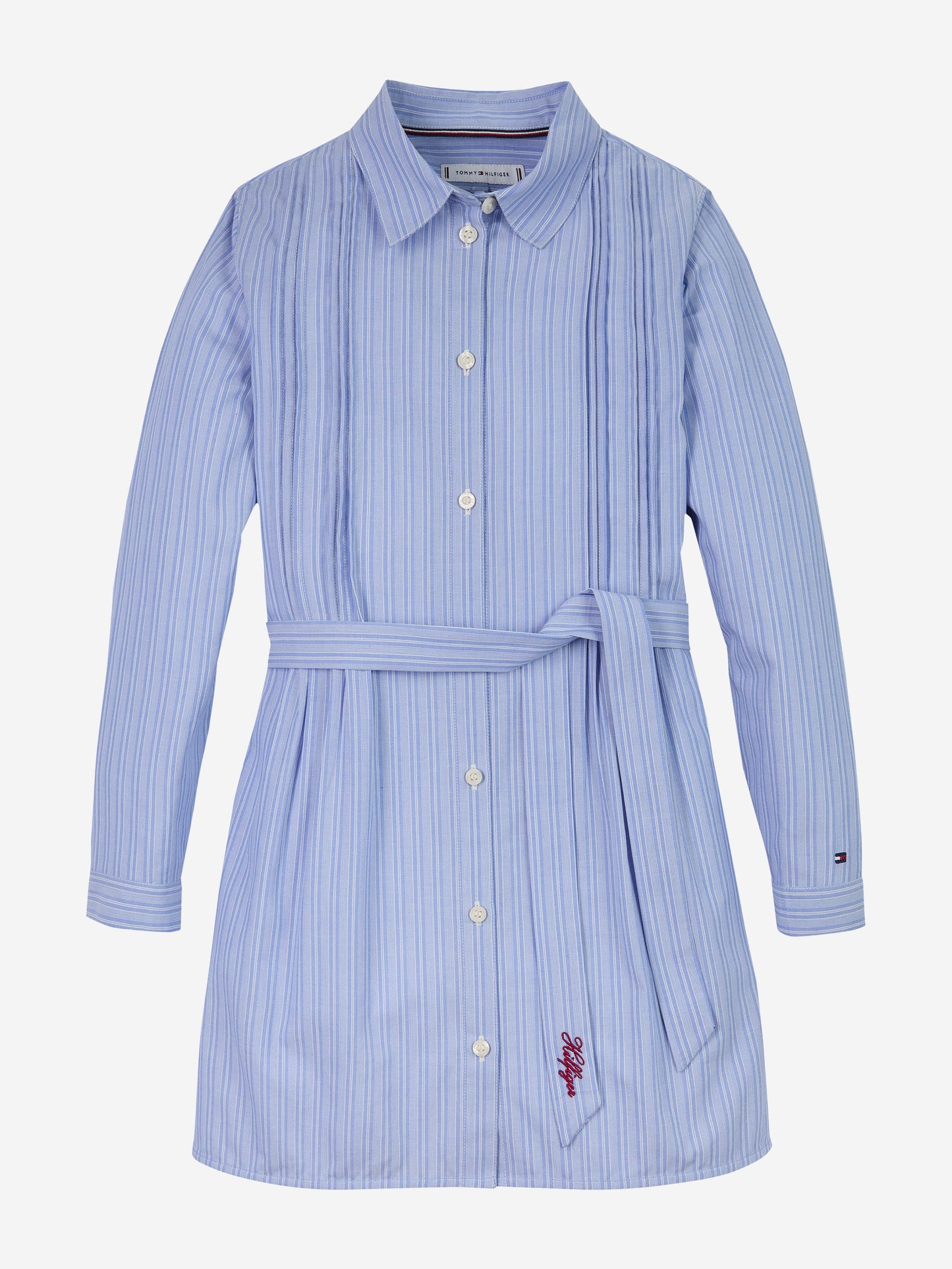 Girls Striped Shirt Dress in Blue