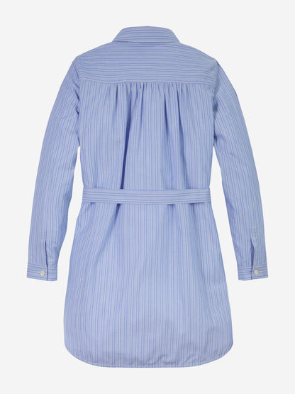 Girls Striped Shirt Dress in Blue
