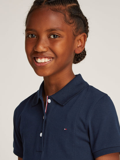 Girls Polo Dress in Navy