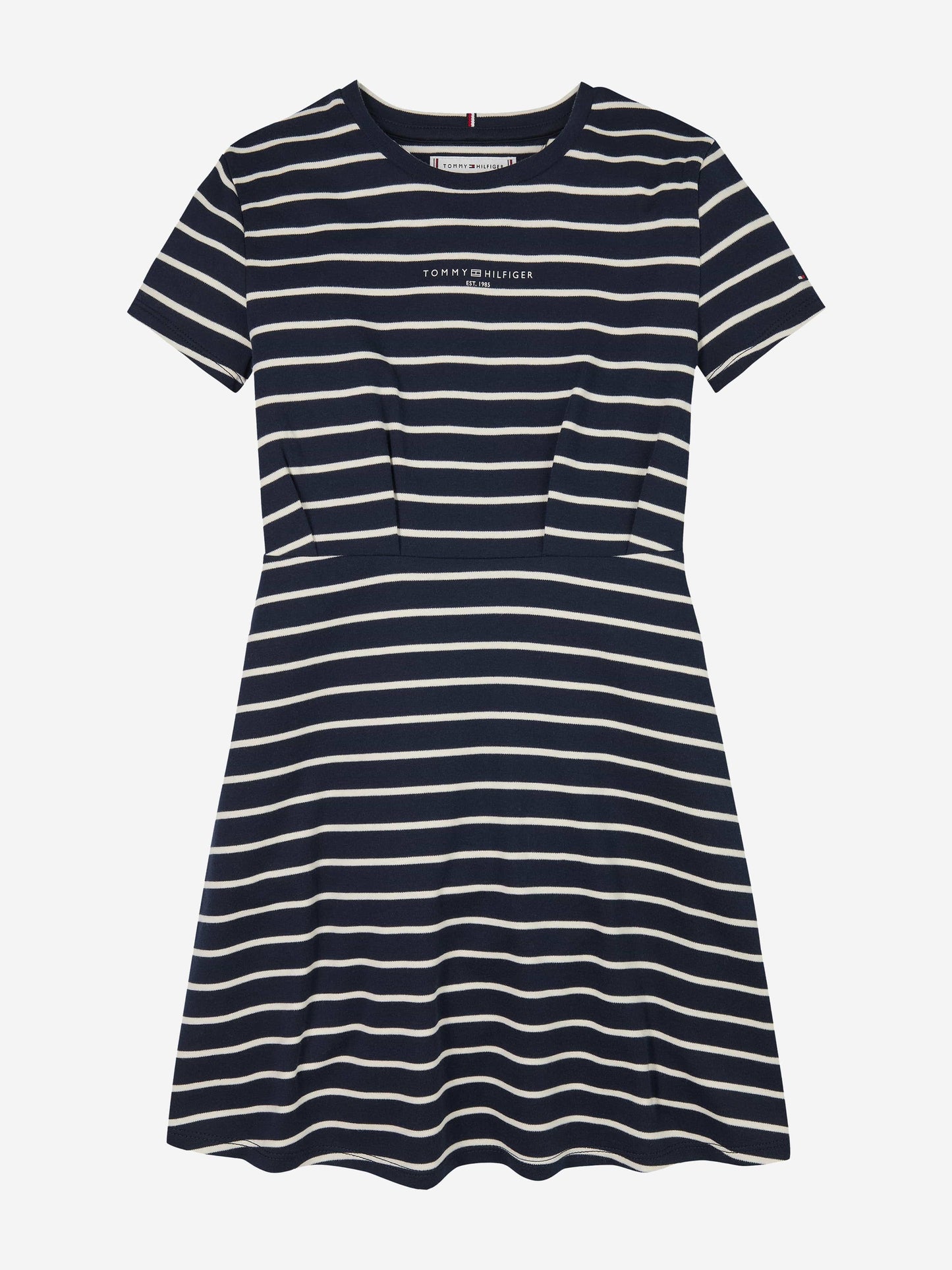 Girls Striped T-Shirt Dress in Navy
