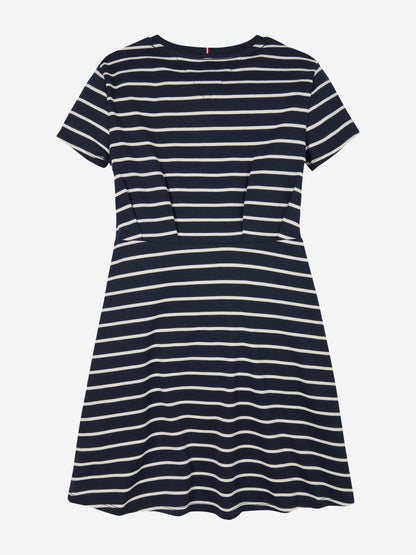 Girls Striped T-Shirt Dress in Navy