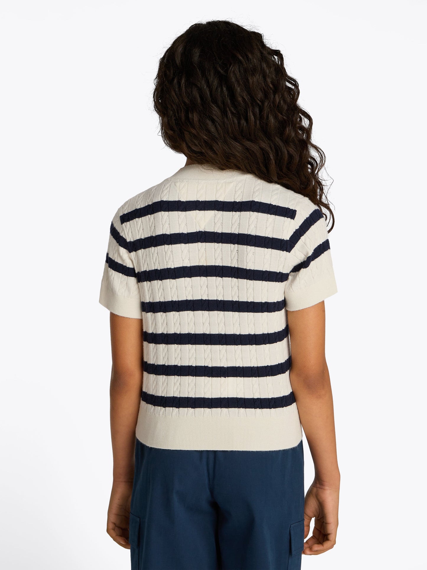 Girls Striped Mini Cable Jumper in Multicolour