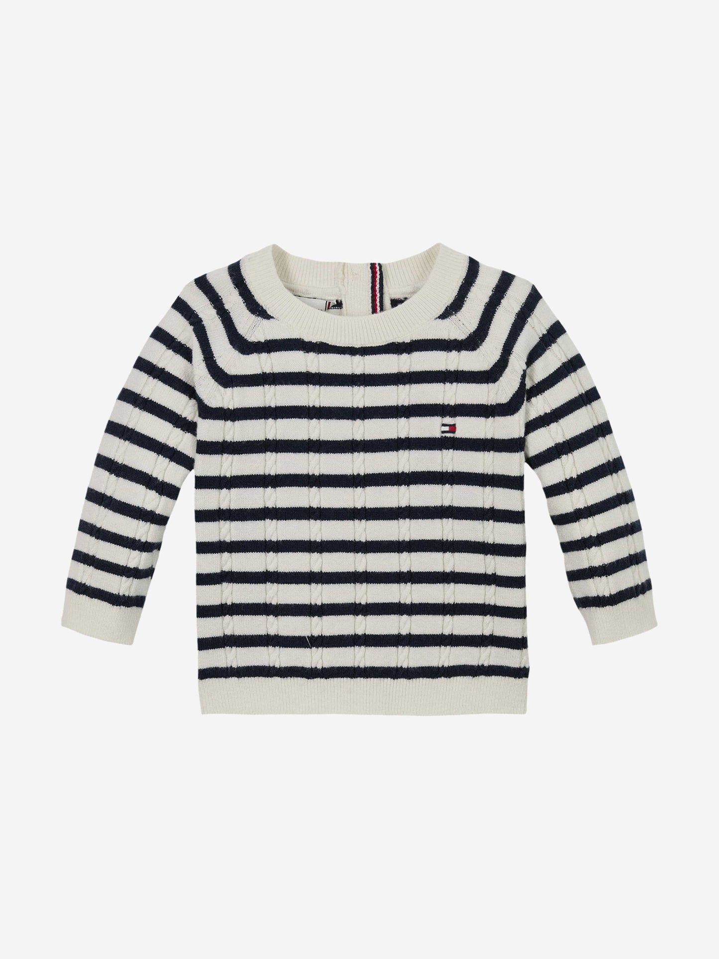 Baby Striped Cable Knit Gift Set in Navy