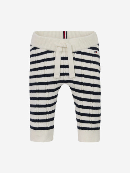 Baby Striped Cable Knit Gift Set in Navy