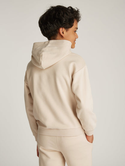 Kids Mini Corp Logo Hoodie in Beige
