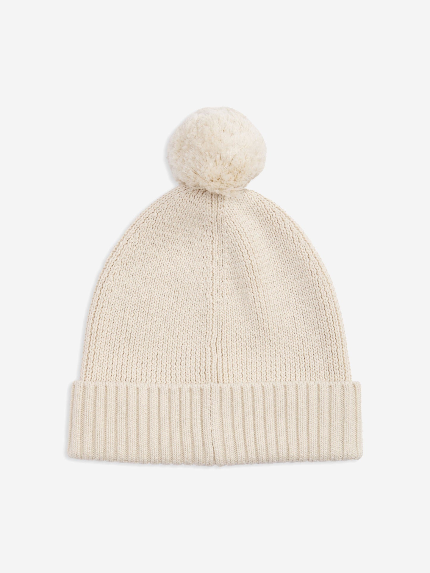 Kids Essential Pom Pom Beanie Hat in Ivory