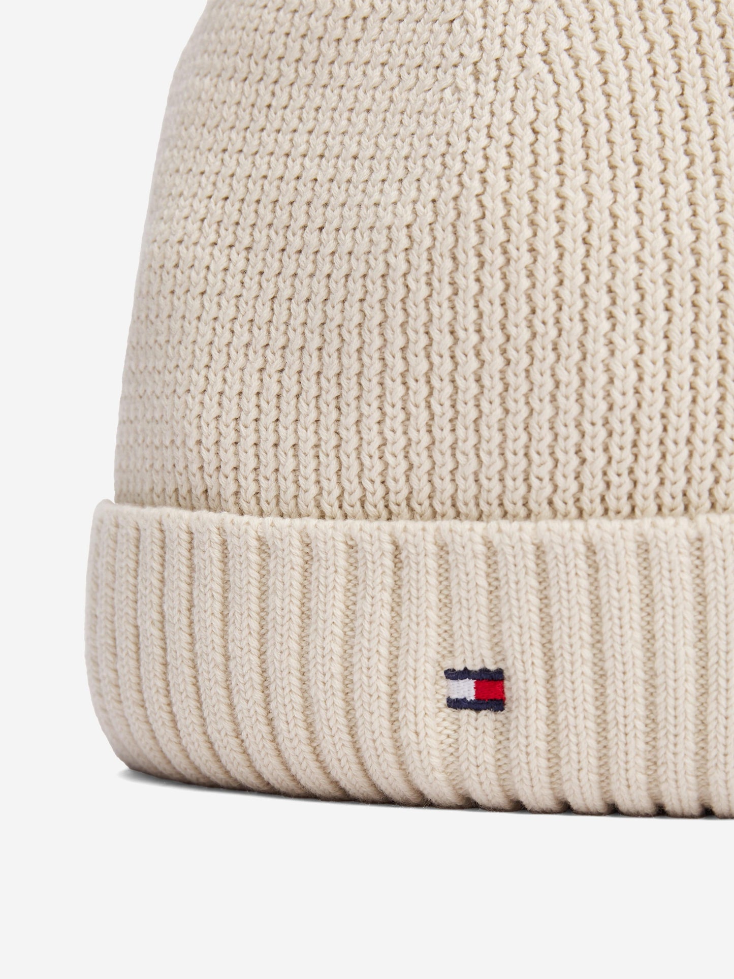 Kids Essential Pom Pom Beanie Hat in Ivory